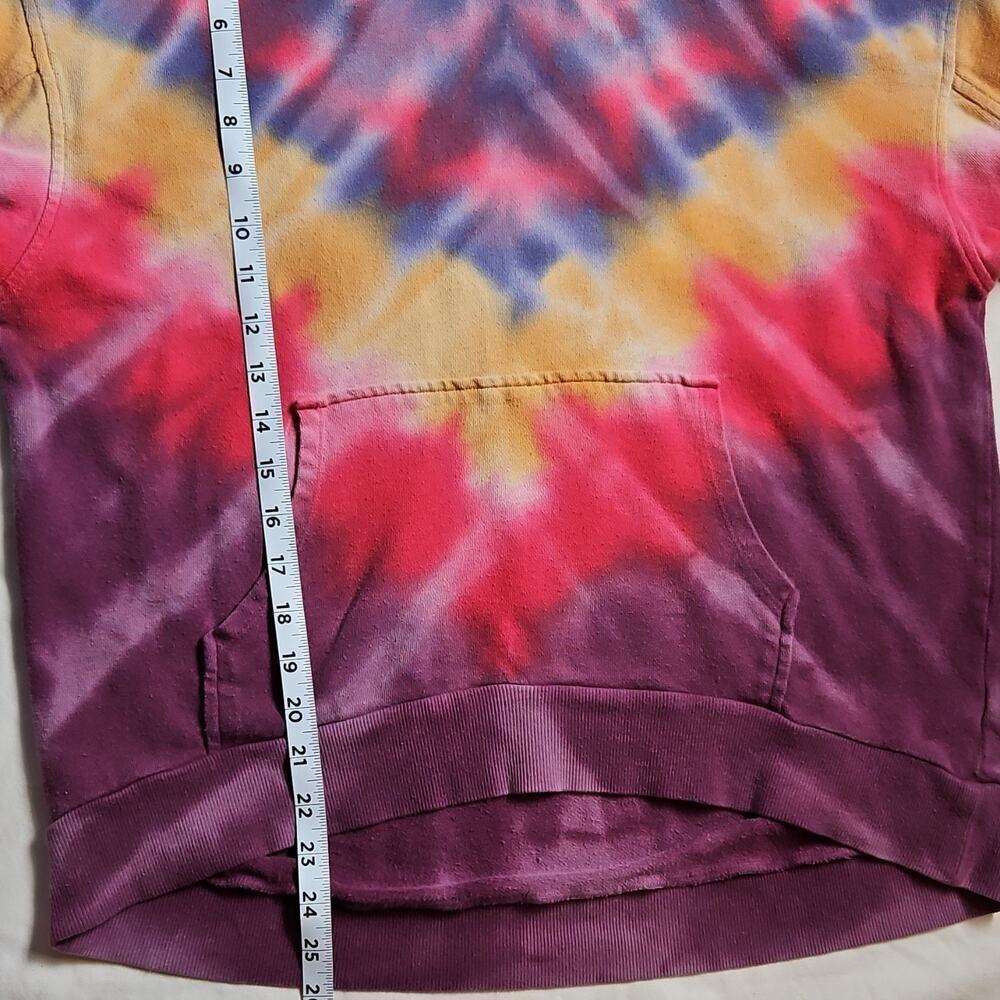 Wild Fable Tie-Dye Pullover Hoodie M 100% Cotton Purple Blue Yellow Red - Picture 8 of 9